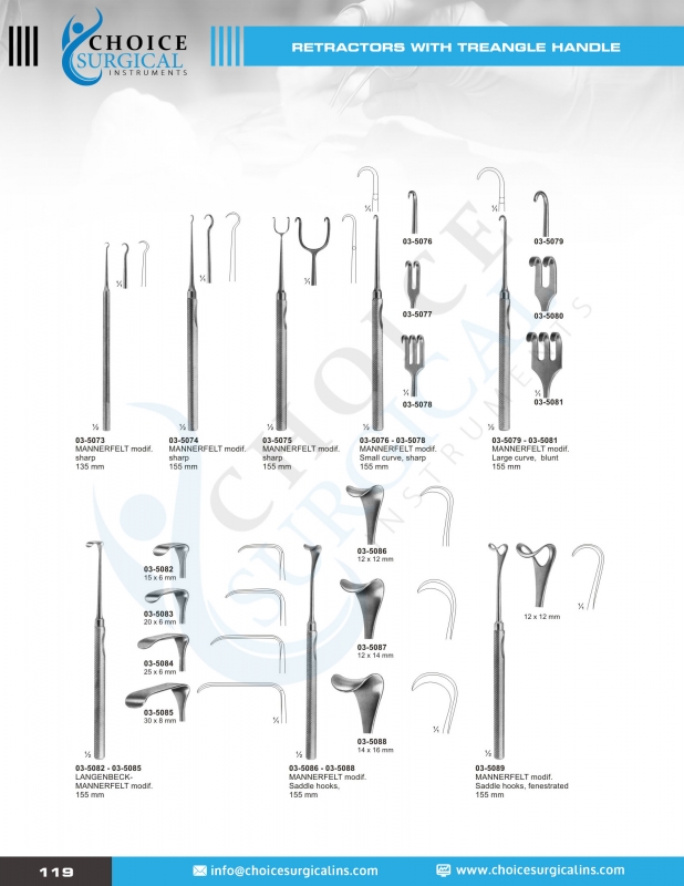 Hooks, Retractors, Spatulas, Spreaders, Abdominal Retractors